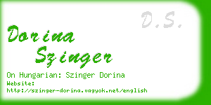 dorina szinger business card